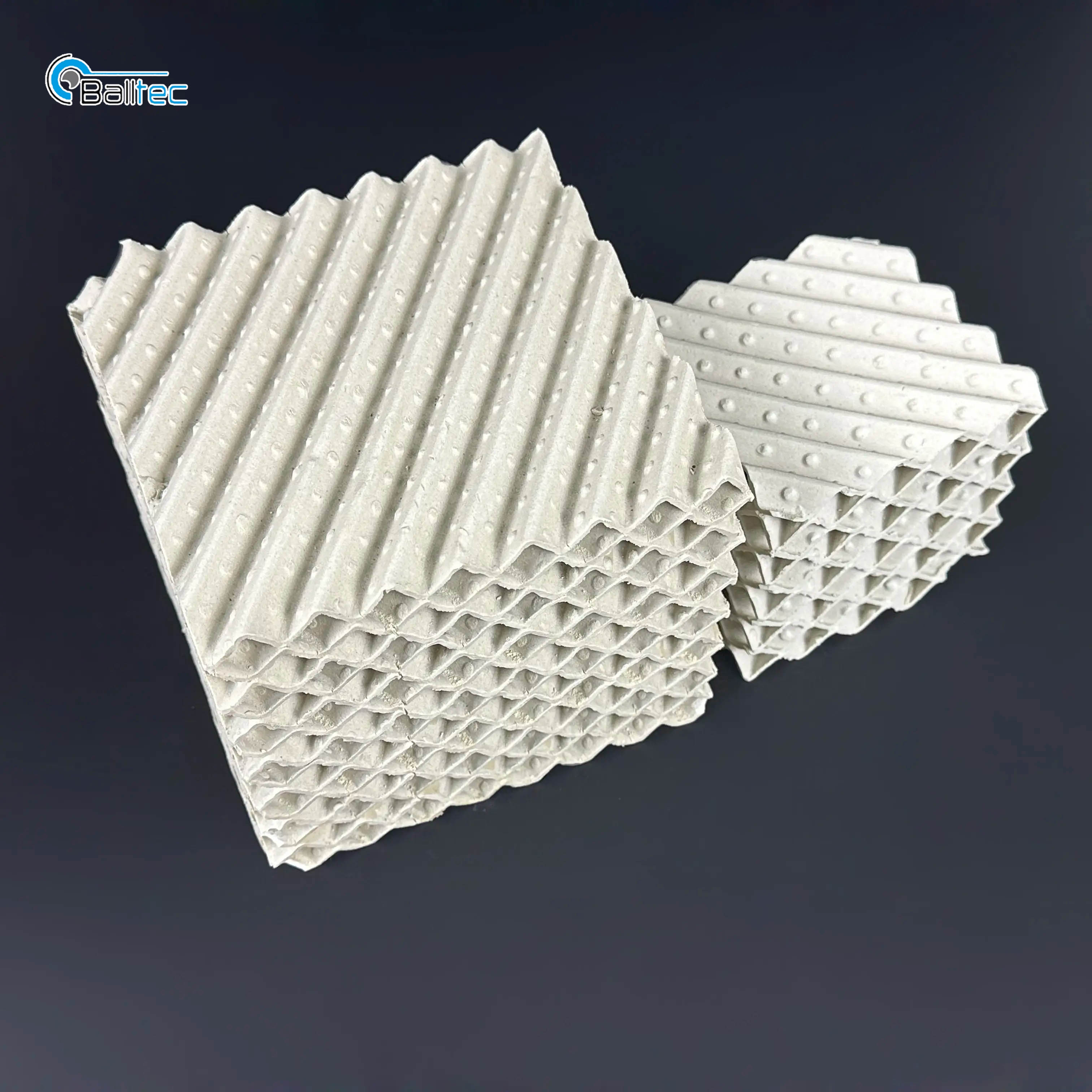 陶瓷波紋填料用於脫硫塔。